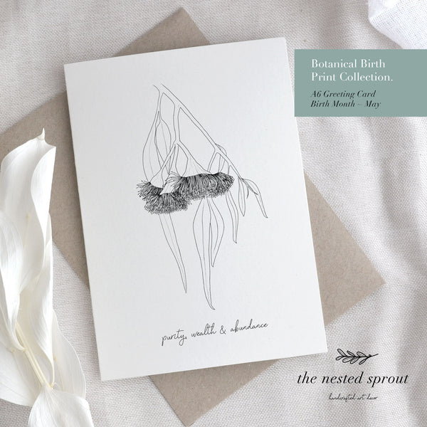 '12 Pack' Botanical Birth Print Collection Greeting Cards