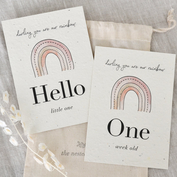 Plantable Baby Milestone Cards ~ Rainbow